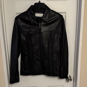 Jones New York Black Leather Jacket